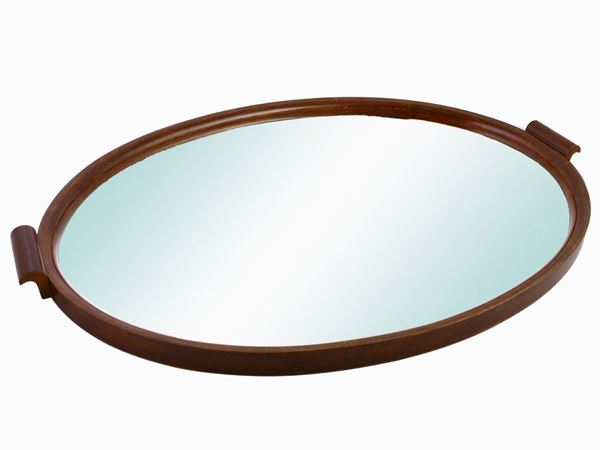 A wooden oval tray