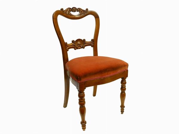 A pair of walnut chairs  (mid-19th century)  - Auction The florentine house of the soprano Marcella Tassi - Maison Bibelot - Casa d'Aste Firenze - Milano