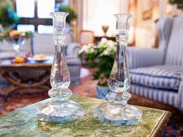 A pair of glass candlesticks  - Auction Furniture and Paintings from Palazzo al Bosco and from other private property - Maison Bibelot - Casa d'Aste Firenze - Milano