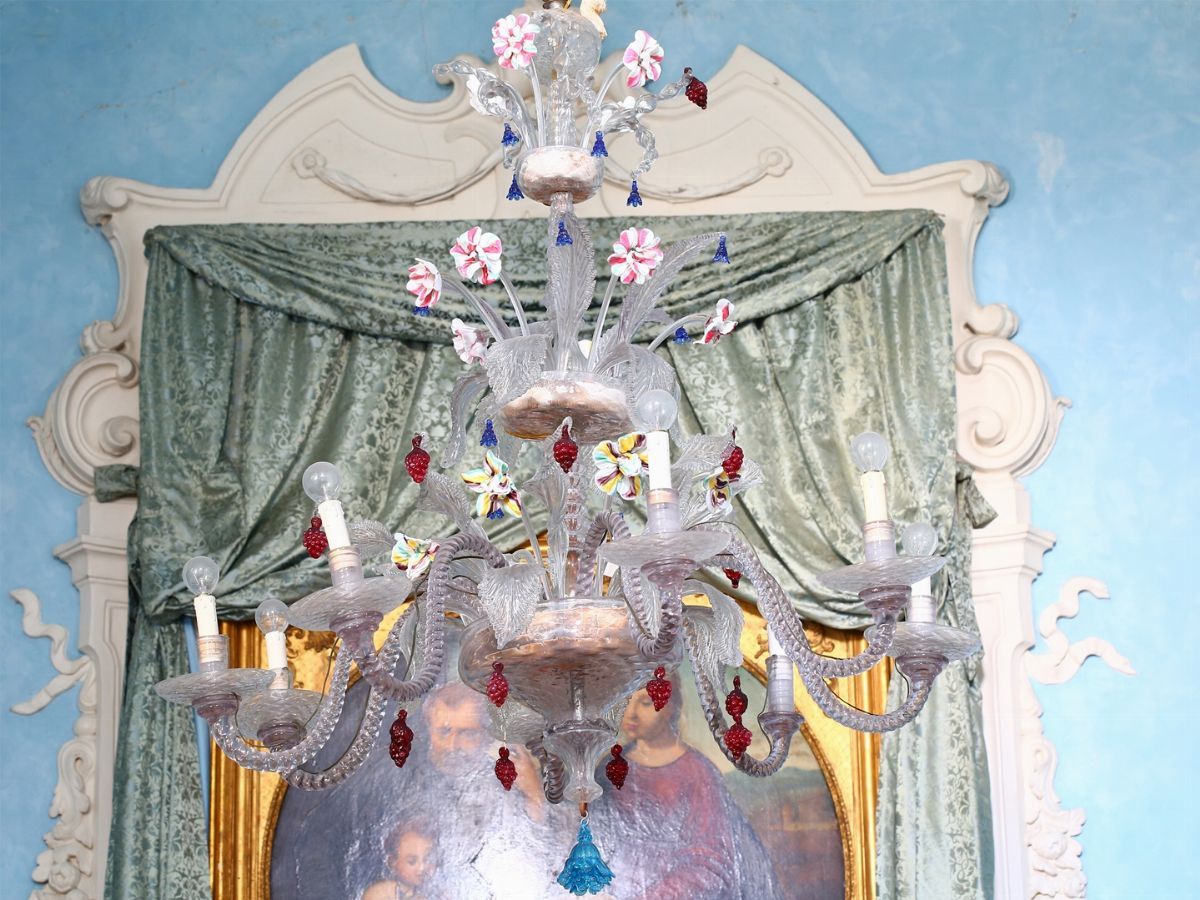 Grande Lampadario in Vetro Soffiato di Murano