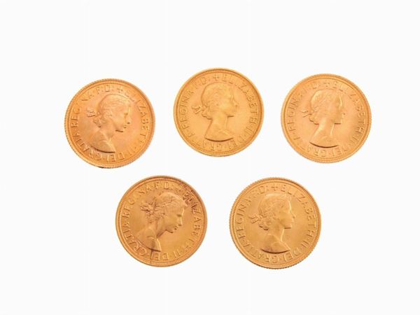 Cinque monete da una sterlina