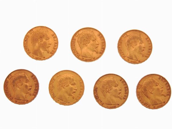 Sette monete da 20 Franchi, Napoleone III (1852-1870)