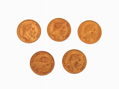 Cinque Monete da 20 Franchi, Napoleone III (1852-1870)