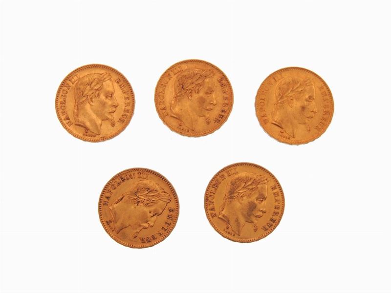 Cinque Monete da 20 Franchi, Napoleone III (1852-1870)