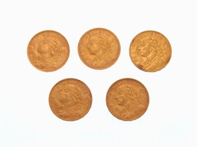 Cinque Monete da 20 Franchi