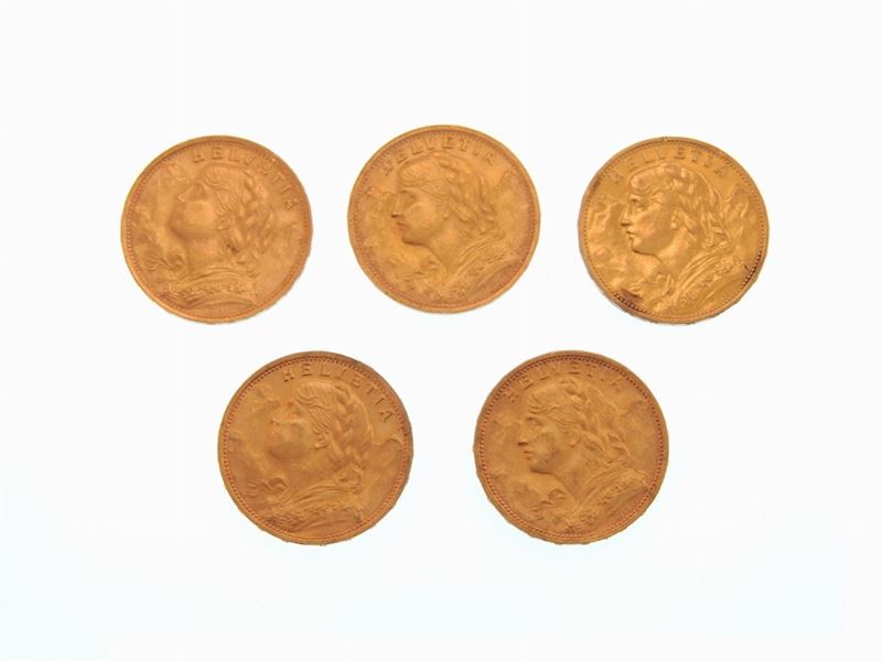 Cinque Monete da 20 Franchi