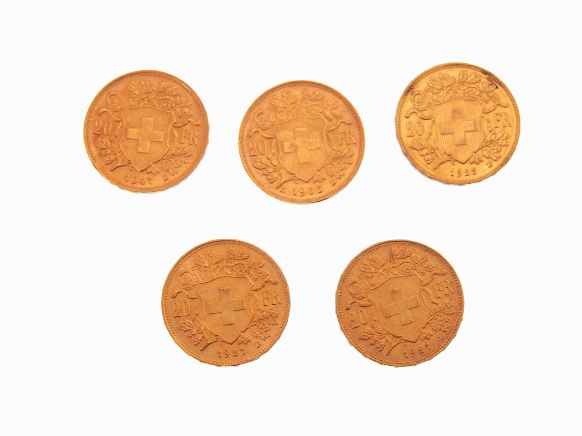 Cinque Monete da 20 Franchi