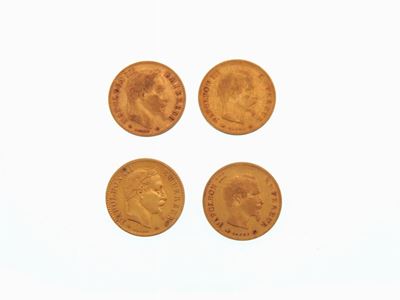 Quattro Monete da 10 Franchi, Napoleone III (1852-1870)