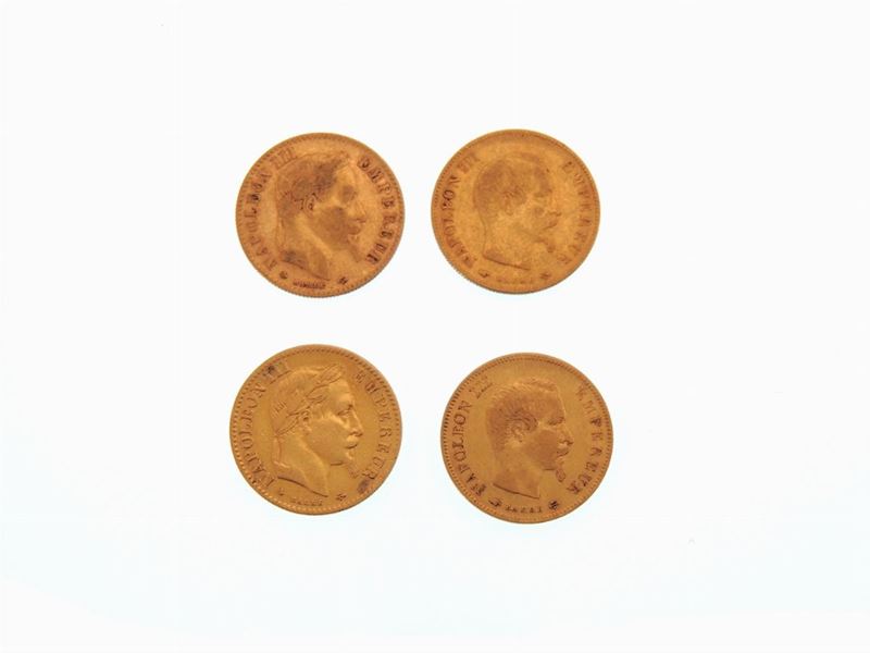 Quattro Monete da 10 Franchi, Napoleone III (1852-1870)