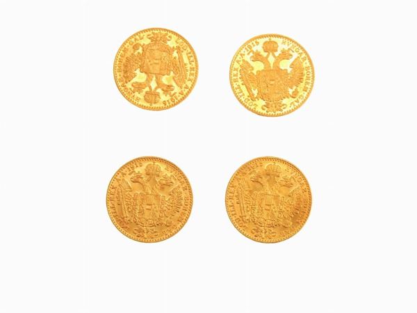 Four 1 Ducato coins, Franz Joseph (1848-1916)