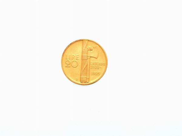 One 20 Lire "Fascetto" coin, Vittorio Emanuele III (1900-1943)