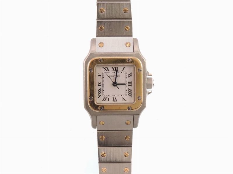 Orologio da Polso Automatico per Donna Cartier Santos in Oro Giallo 18 Carati e Acciaio