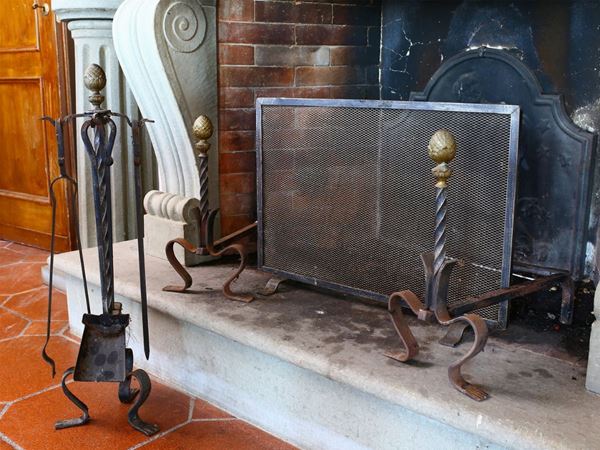 A lot of fireplace tools