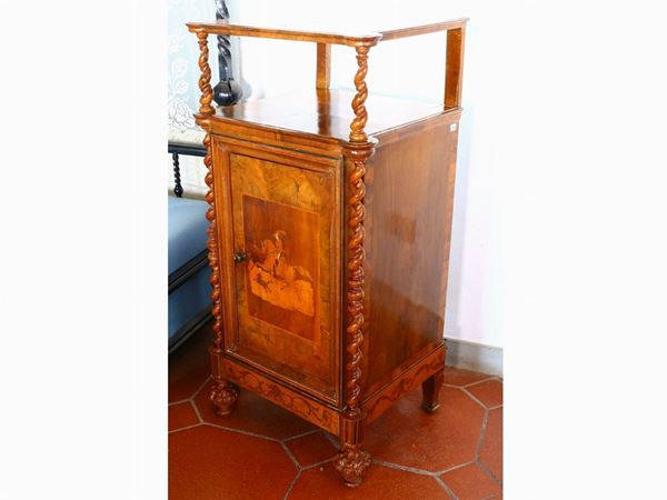 A pair of walnut neneered night tables  (mid-19th century)  - Auction Furniture and Paintings from Palazzo al Bosco and from other private property - Maison Bibelot - Casa d'Aste Firenze - Milano