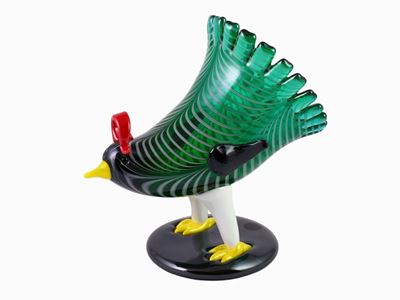 Una Figura di Gallina in Vetro Soffiato