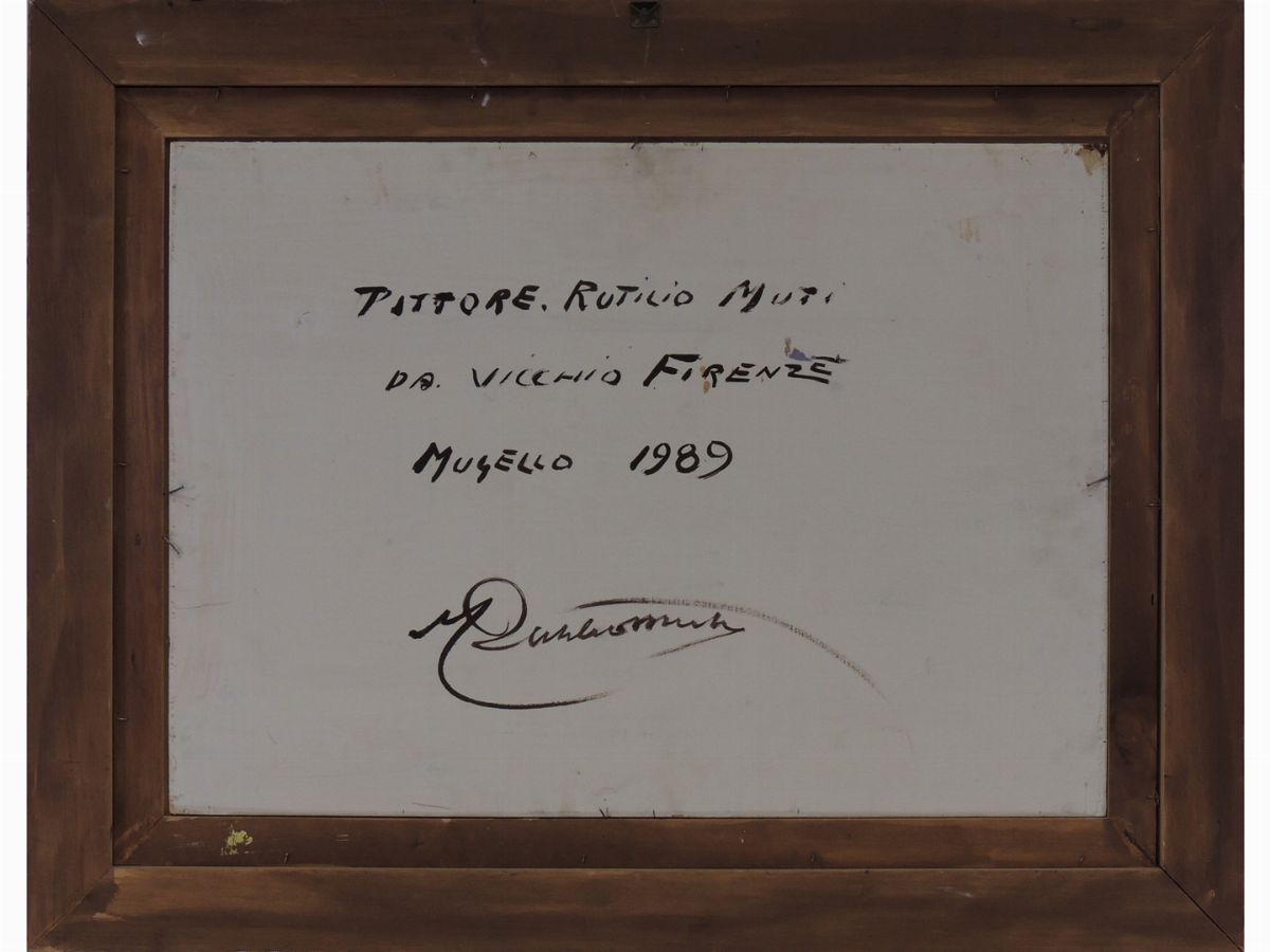 Rutilio Muti - Paesaggio Toscano con Carro
