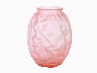 Vaso in Vetro Rosa Soffiato