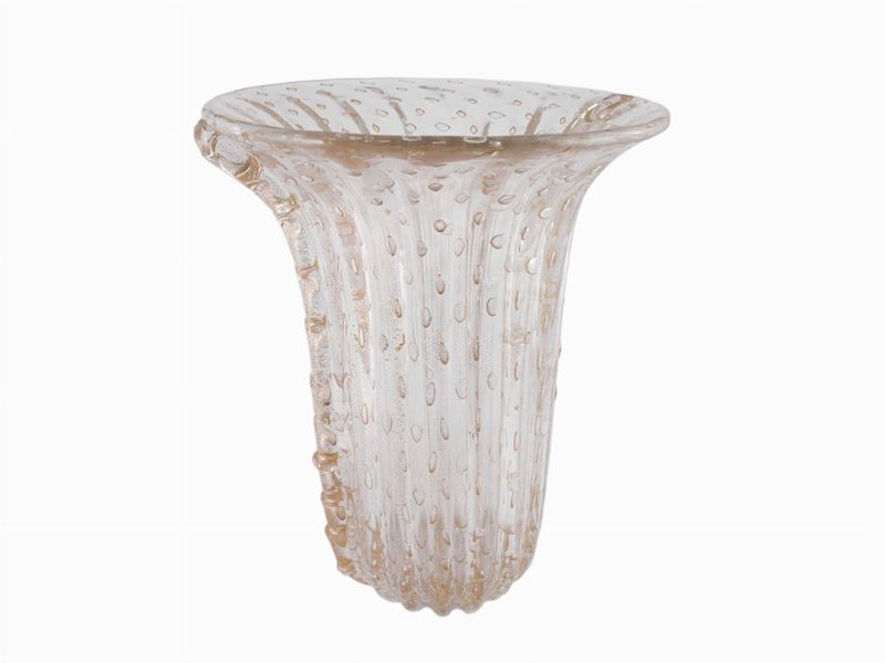 Grande Vaso in Vetro Costolato