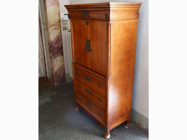 A walnut veneered secretaire  (mid-19th century)  - Auction Furniture and Paintings from Palazzo al Bosco and from other private property - Maison Bibelot - Casa d'Aste Firenze - Milano