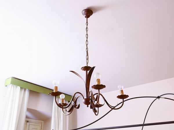 A metal chandelier