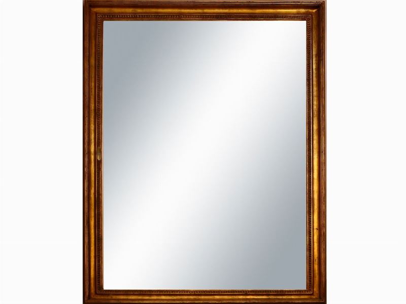 Grande Specchiera con Cornice Modanata in Legno Dorato
