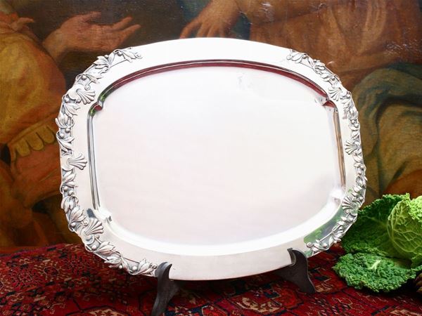 A silver Art Nouveau tray