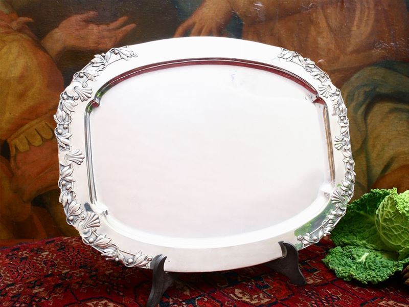 Vassoio Art Nouveau in Argento
