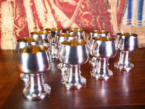 A set of ten Brandimarte silver glasses  - Auction Furniture and Paintings from Palazzo al Bosco and from other private property - Maison Bibelot - Casa d'Aste Firenze - Milano