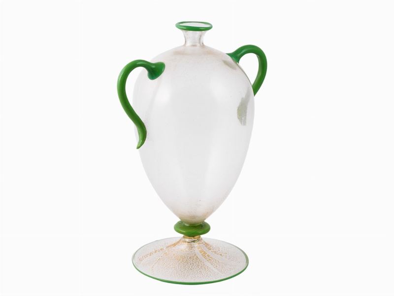Vaso Ad Anfora in Vetro Soffiato