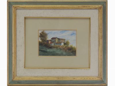 Paesaggio Toscano con Case