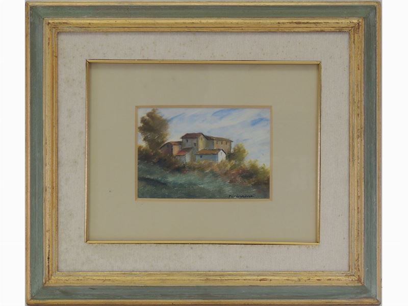 Nino Tirinnanzi - Paesaggio Toscano con Case