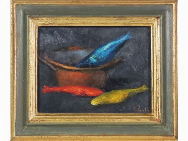 Emanuele Cavalli - Still life with fish
