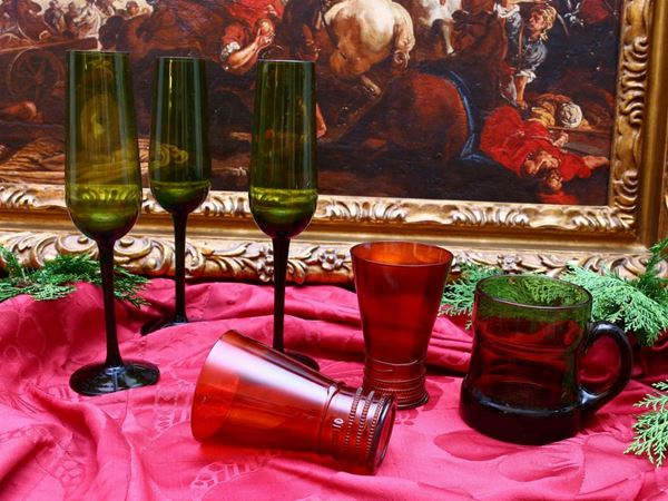 A miscellaneous colored glasses lot  (early 20th century)  - Auction Furniture and Paintings from Palazzo al Bosco and from other private property - Maison Bibelot - Casa d'Aste Firenze - Milano