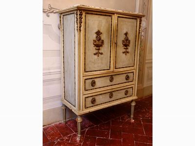 Stipo in Legno Laccato Verde Acqua