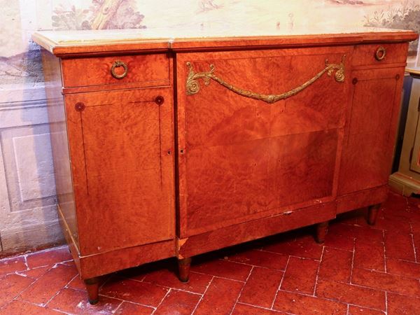 A briar veneered sideboard  (France, early 20th century)  - Auction Furniture and Paintings from Palazzo al Bosco and from other private property - Maison Bibelot - Casa d'Aste Firenze - Milano