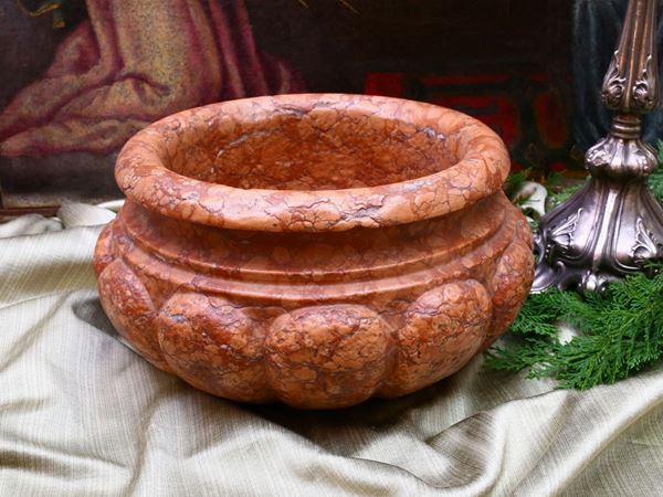 A red Verona marble Holy Water font