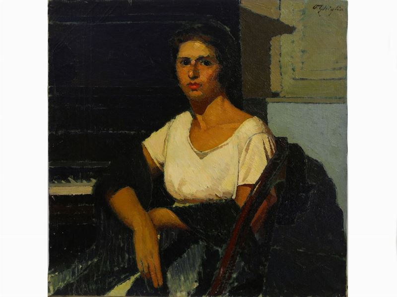 Oscar Ghiglia - Ritratto della Signora Milani 1920 Circa