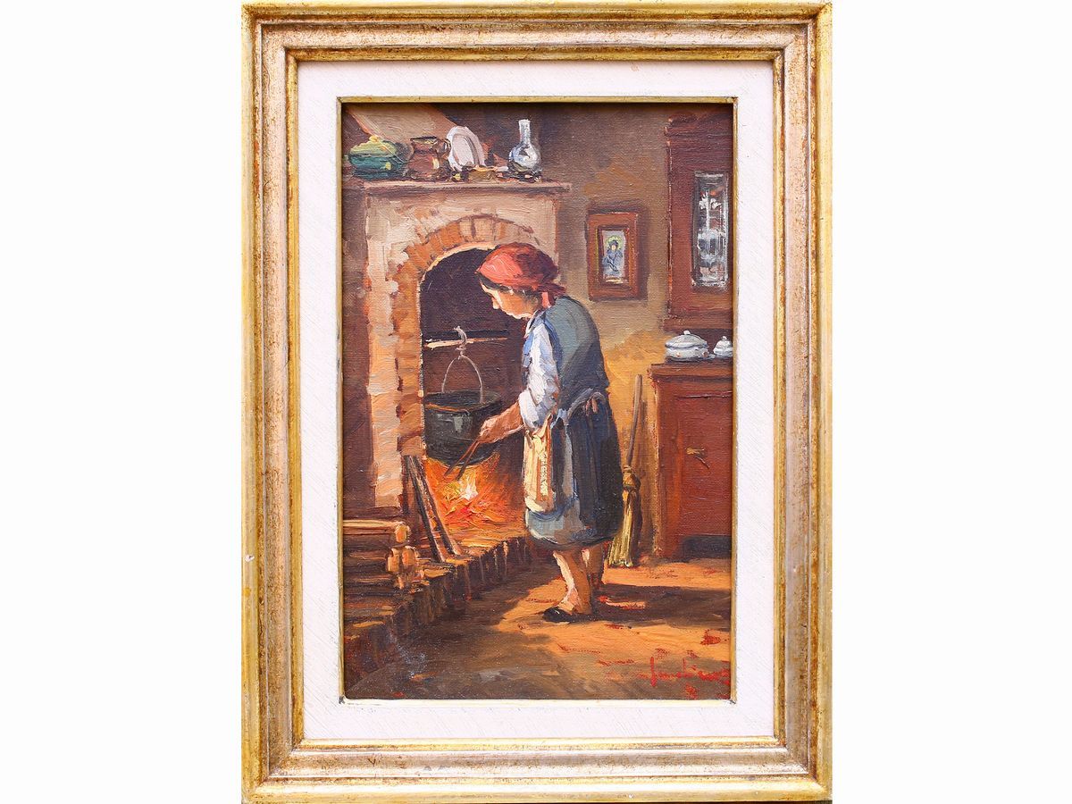 Lotto di Quattro Dipinti Decorativi