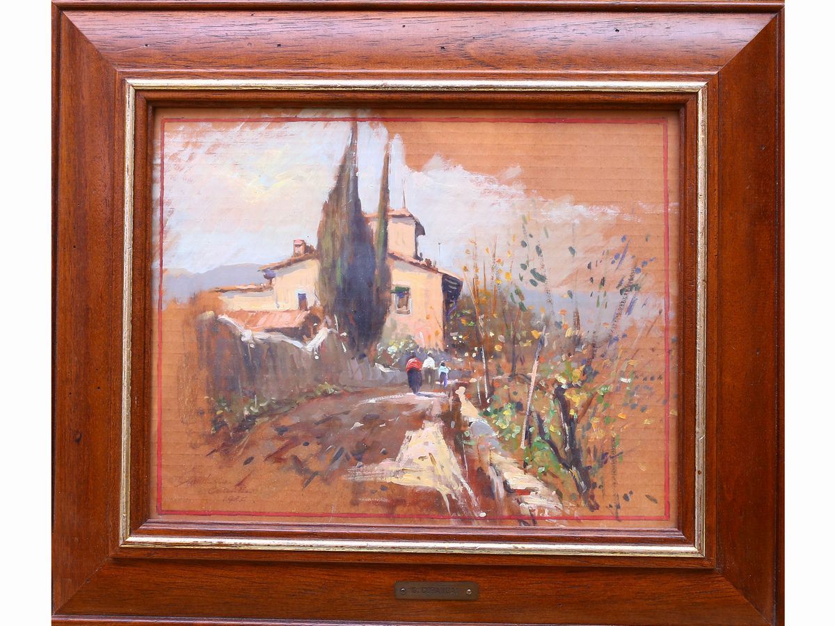 Lotto di Quattro Dipinti Decorativi