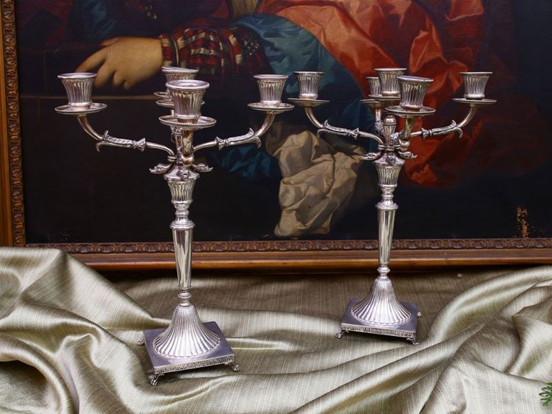 Coppia di Candelabri in Argento