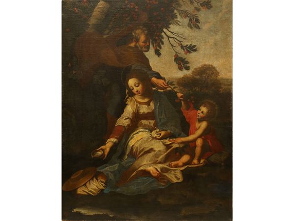Seguace di Federico Barocci, XVIII/XIX secolo - Riposo durante la fuga in Egitto (Madonna delle ciliege)