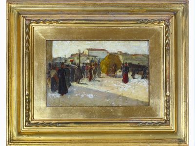 Scorcio di Città con Personaggi