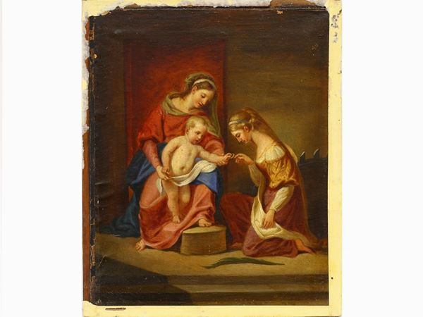 Scuola francese del XVIII secolo - Mystical Marriage of Saint Catherine