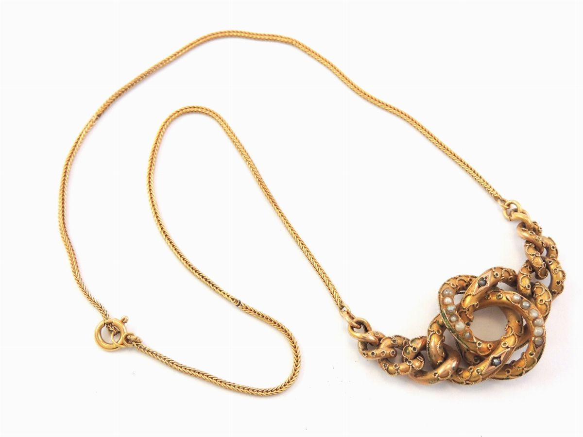 Girocollo in Oro Vari Titoli con Microperle