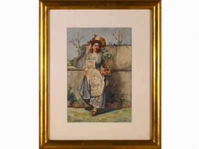 Figura Femminile in un Giardino