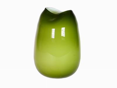 Vaso in Vetro Verde Olio Incamiciato