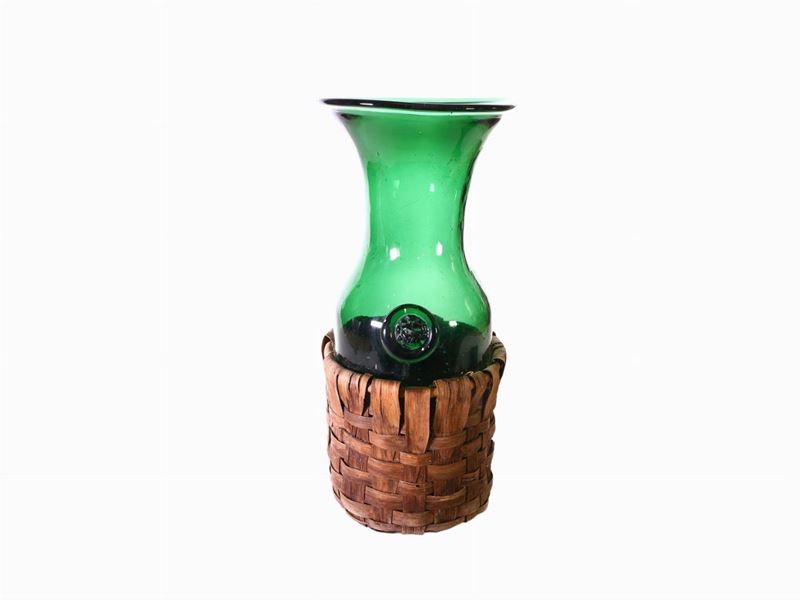 Grande Vaso in Vetro Verde Bottiglia