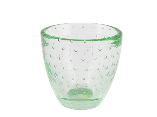 Vaso in vetro color verde acqua