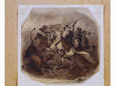 Scena Orientalista di Caccia alla Pantera