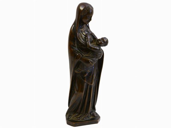 A Madonna and the Child bronze sculpture